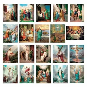 20 Mysteries of the Rosary 4x6 Inch, 20 Individiual Lithograph Pictures Included - Picture 1 of 1