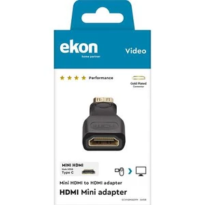 Adattatore HDMI femmina a mini HDMI maschio, connettori dorati - Foto 1 di 4