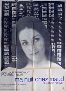 MA NUIT CHEZ MAUD - ROHMER / TRINTIGNANT - CARTEL DE PELÍCULA FRANCÉS GRANDE ORIGINAL - Imagen 1 de 1