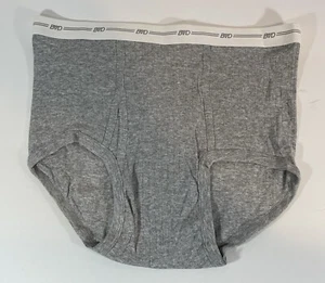 NOS Vintage 90’s Mens BVD Wide Ribbed Full Cut Fly Briefs Gray White Size XL New - Picture 1 of 6
