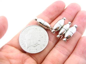 silver strong Magnetic bullet Clasp for Jewellery Making Magnetic cord end clasp - Picture 1 of 8