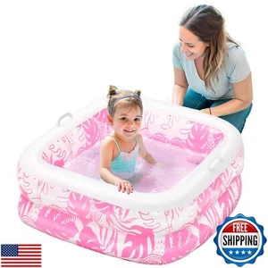 SLOOSH Aufblasbarer Kinderpool für Kinder, 32"x32"x8,5" Swimmingpool mit Soft  - Bild 1 von 5