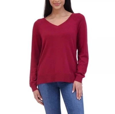 Suéter de mujer Lucky Brand con cuello en V, granada, S Foto 1 de 4