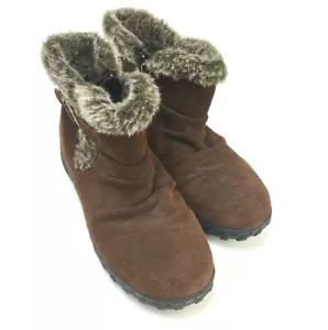 Khombu Lindsey Brown Faux Fur Lined Ankle Boots Womens US Size 8M Used Condition - Picture 1 of 7