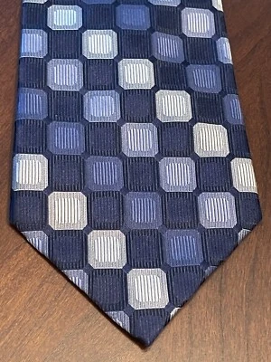 Corbata Preswick & Moore azul gris hecha a mano 100 % seda para hombre hecha en China Foto 1 de 4
