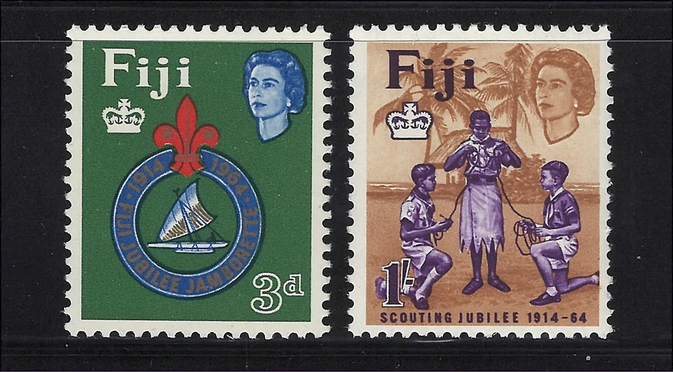 Fiji Scott # 206-207 MNH Scouting Jubilee & Jamboree 1964 Foto 1 de 1