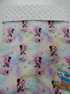 Baby Blanket Minnie Mouse Fairy Pink 90cm x 70cm Minkee Dot Back - Picture 1 of 3
