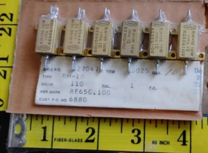 (6) VINTAGE DALE RESISTORS RH-10 RE65G1100 110Ω 1% 10W - NOS - Picture 1 of 4