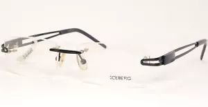 ICEBERG IC06001 Black /Dark Blue UNIQUE RARE EYEGLASSES IC 060 01 54-16-135mm - Picture 1 of 12