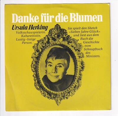 URSULA HERKING um 1965: DANKE FÜR DIE BLUMEN, KABARETT + LESUNG, Bertelsmann, 7" - Bild 1 von 4