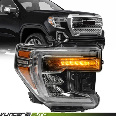 Full LED Headlight For GMC Sierra 1500 2019-2022 w/ LED Turn Signal Passenger RH Foto 1 de 4