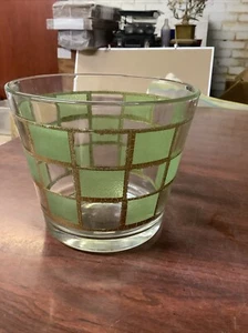 Culver 22K Gold Green Ice Bucket 4.75” MCM Vintage - Picture 1 of 14