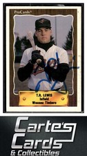 T.R. Lewis 1990 CMC #869  Wausau Timbers TTM/IP Signed Autographed