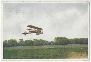 1919 Guerra Fronteriza Mexicana - Avión estadounidense biplano patrullando la frontera - Postal - Imagen 1 de 2