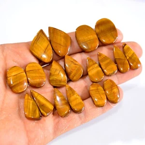9 Pair 216 Cts Natural Tiger Eye Cabochon Gemstone Pair Lot 21x11-27x17mm #14735 - Picture 1 of 6