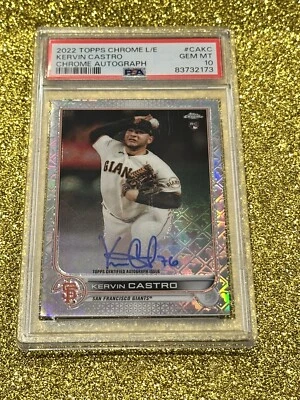 PSA 10 GEM MINT 2022 TOPPS CHROME CA-KC KERVIN CASTRO AUTOGRAPH MLB REFRACTOR - Image 1 of 2