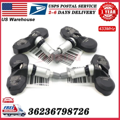 Комплект (4) датчиков давления в шинах TPMS 433 МГц для BMW E53 E70 E71 E85 E89 - Изображение 1 из 4