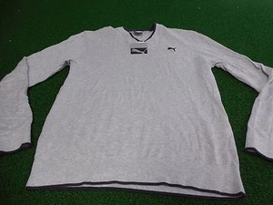 NEW MENS PUMA GOLF LUX V NECK SWEATER (GRAY) SIZE MEDIUM NEW - Picture 1 of 3