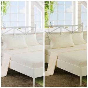 4-teiliges 100 % Baumwolle Thermo Flanell Laken Set (Spannbettwäsche, Flach, Kissen) BETTWÄSCHE SET - Bild 1 von 5