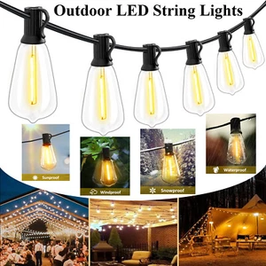 50-ft 100-ft Plug-in Black Indoor/Outdoor LED String Light with LED Edison Bulb - Picture 1 of 24