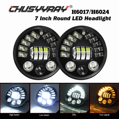 Faros LED redondos de haz alto-bajo 2 piezas aptos para furgoneta Chevrolet P10 P20 P30 de 7 pulgadas con DR Foto 1 de 4