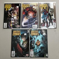 Lot of 5 Ultimate Iron Man (2005) #3 4 II (2007 2nd Series) #1 3 4 NM Near Mint
