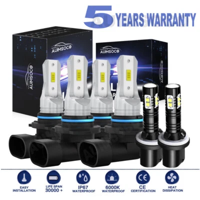For Chevy Tahoe Utility 4-Door 2001-2006 LED Headlight Fog Light Bulbs Kit White - Image 1 of 4