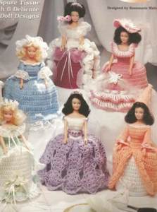 Crochet Dolls Powder Room Pretties Bathroom Tissue Roll Covers Vintage N53 - Picture 1 of 2