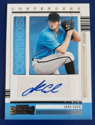 2021 Panini Contenders Jake Eder Miami Marlins Autograph CA-JE RC - Image 1 of 2