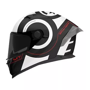 MT Braker SV Motorcycle Helmet INOX Matt Black / White Full Face Motorbike - Picture 1 of 7