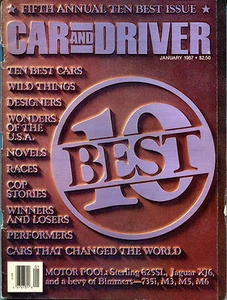 Car and Driver Magazine January 1987 5th Annual Ten Best Issue VG 122915jhe - Picture 1 of 1