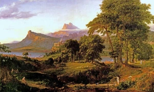 THE COURSE OF EMPIRE THE PASTORAL STATE 1834 PAINTING BY THOMAS COLE REPRO - Picture 1 of 3