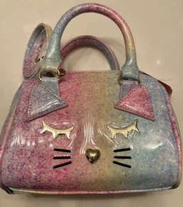 BETSEY JOHNSON LUV BETSEY FASS CROSSBODY GELDBÖRSE PASTELL KATZE! - Bild 1 von 13