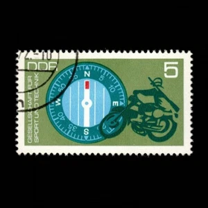 Germany, DDR, Scott 1388, Compass & Motorcyclists, 1972, used - Picture 1 of 2