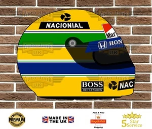 Ayrton Senna F1 Replica McLaren Helmet Sign Wall Plaque Garage Sign Man Cave - Picture 1 of 7