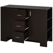 HOMCOM Credenza in Stile Classico per Sala da Pranzo in Legno Scuro