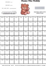 100 NAME TEDDY FUNDRAISING SCRATCH CARDS CLUB FUNDRAISING SCHOOL FATE A4