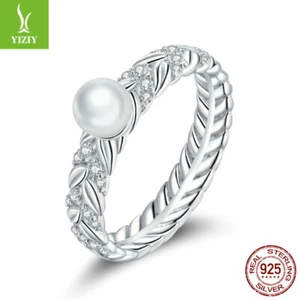 Free Shipping S925 Sterling Sparkling Bow CZ Rings Fit Women Authentic Jewelry - Picture 1 of 61