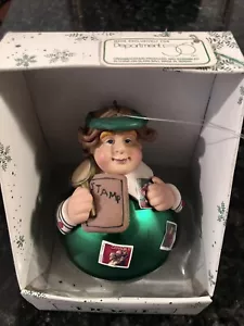 Vtg  Dept 56 Collector’s Ball Ornament  In Original Box, Stamp Collector, 5 Inch - Picture 1 of 6