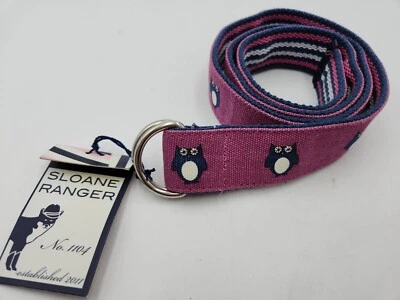 Sloane Ranger Belt owls Striped Preppy Southern Chic Nautical Women's XS/Small - Image 1 of 4