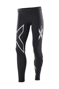 SALE | 2XU Youth Boys Compression Long Tights - Black / Silver Logo - Picture 1 of 5