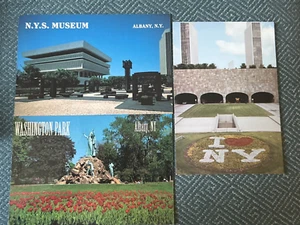 (3) 1990s Postcards Albany, NY-- Washington Park, NYS Museum, Empire State Plaza - Picture 1 of 13