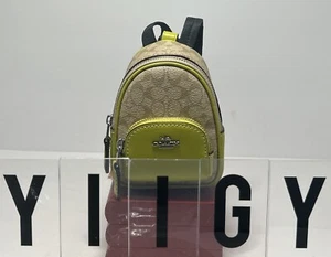 🐼💦 Coach C7803 🐼💦 Mini Rucksack Taschenanhänger Schlüsselanhänger Grün Leder 🐼 D28 - Bild 1 von 8
