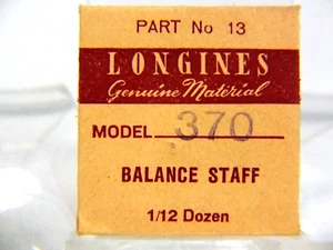 Genuine NOS LONGINES Balance Staff - Model 370, # 13 - Original Factory sealed - Picture 1 of 2