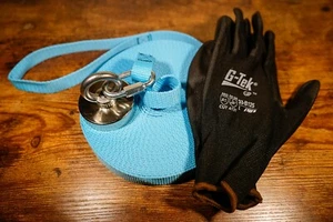 250lb Pull Magnet Fishing Kit N52 Neodymium w/ 40ft of Rope & Pair of Gloves - Picture 1 of 12