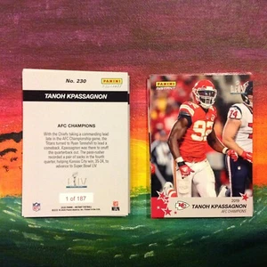 #230 Tanoh Kpassagnon CHIEFS Super Bowl Logo AFC CHAMPIONS 2019 Panini instant - Picture 1 of 1