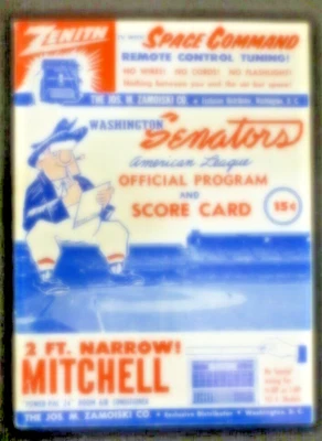 1957 Senators vs Red Sox Ted Williams Program Score Card - Image 1 of 4