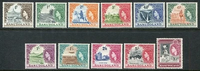 Basutoland 1954-58 1⁄2d-10s SG 43-53 на петлях как новый (cat. 110 фунтов стерлингов как u/m) 'A' - Изображение 1 из 2