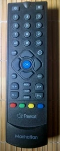 Manhattan SX Freesat HD Box Remote Control Only Black Wireless Infrared Handheld - Foto 1 di 2
