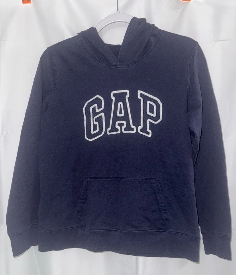 GAP KIDS Niños Pullover Sudadera con Capucha AZUL GAP Bolsillos TALLA MEDIANA USADO Foto 1 de 1